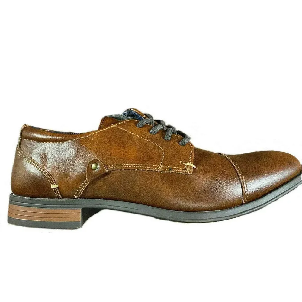 London Underground Boys Dress Shoes Oxford Lace‎ up Brown School Dance 3.5